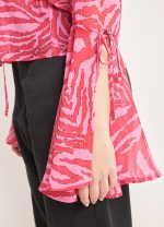 Εμπριμέ Μπλούζα με διαφάνεια - Image 5