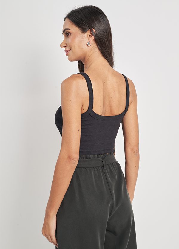Ribbed Crop Top με Τιράντες - Image 11